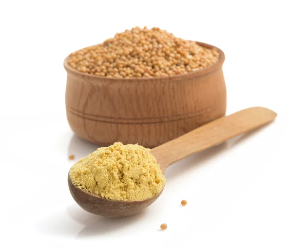 Mustard in spoon — Stock Photo, Image