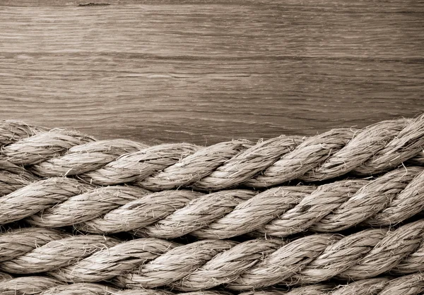 Ship ropes on wood — Stock Photo, Image