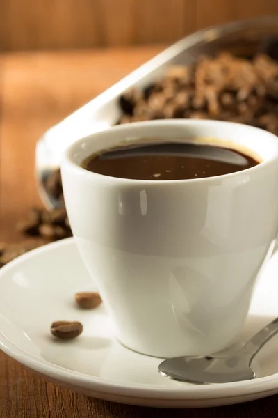 Xícara de café em madeira — Fotografia de Stock