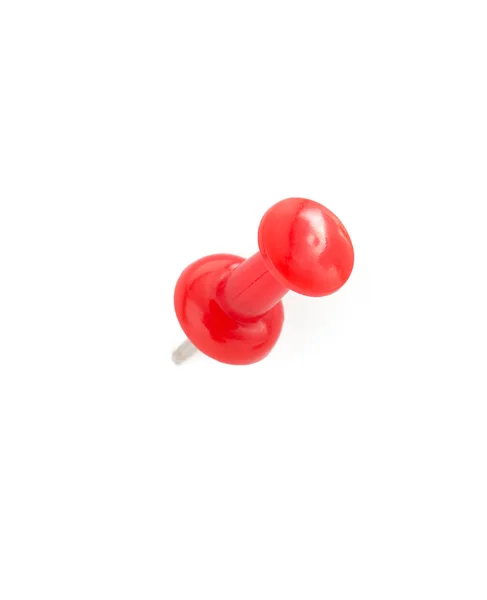 Red pushpin on white — Stock Photo, Image