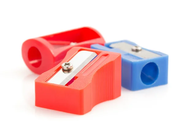 Pencil sharpeners on white — Stock Photo, Image