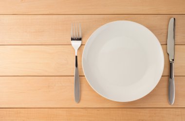 plaka, bıçak ve çatal Wood