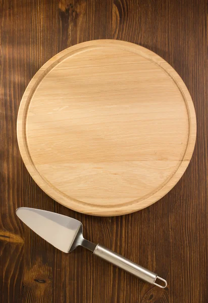 Silver Cake server with cutting board — Stock Photo, Image
