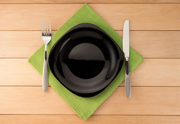 Kitchen utensils at napkin — Stock Photo, Image