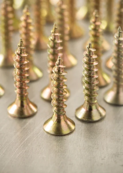 Screws tools at metal background — Stock Photo, Image