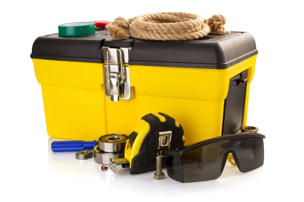 Szerszámok és eszközök a toolbox — Stock Fotó