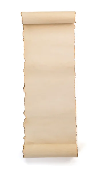 Pergaminho de pergaminho isolado em branco — Fotografia de Stock
