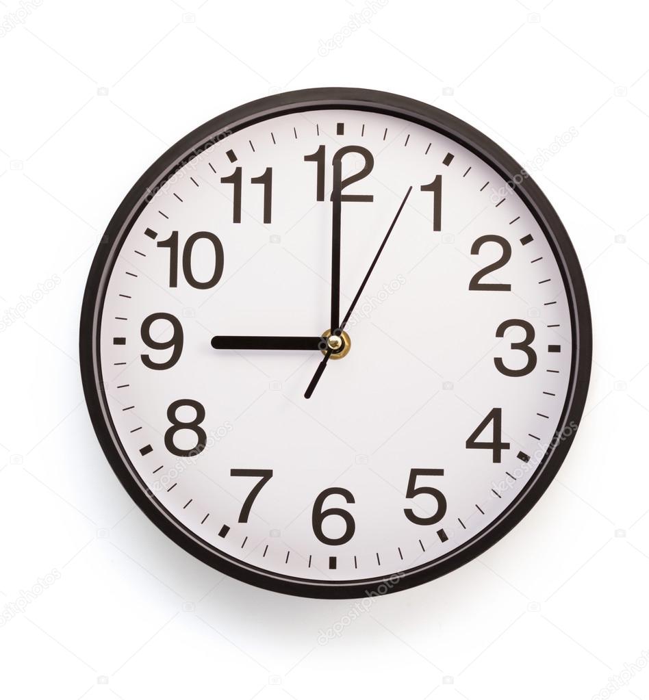 wall clock isolated on white 