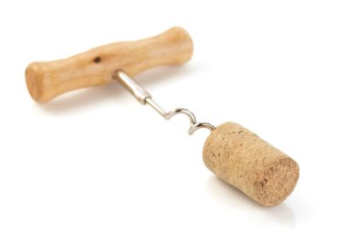 tirbuşon ve beyaz şarap cork 