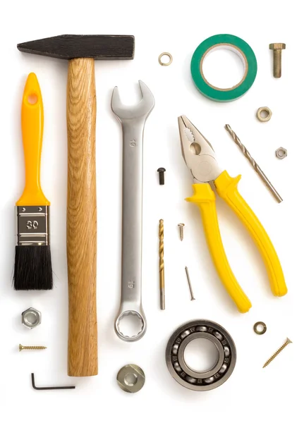 Set van tools en instrumenten — Stockfoto