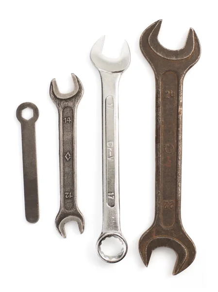 Klucz na białym tle narzędzia — Zdjęcie stockowe