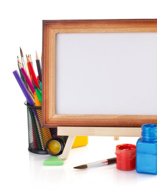 Boya malzemeleri ve çerçeve