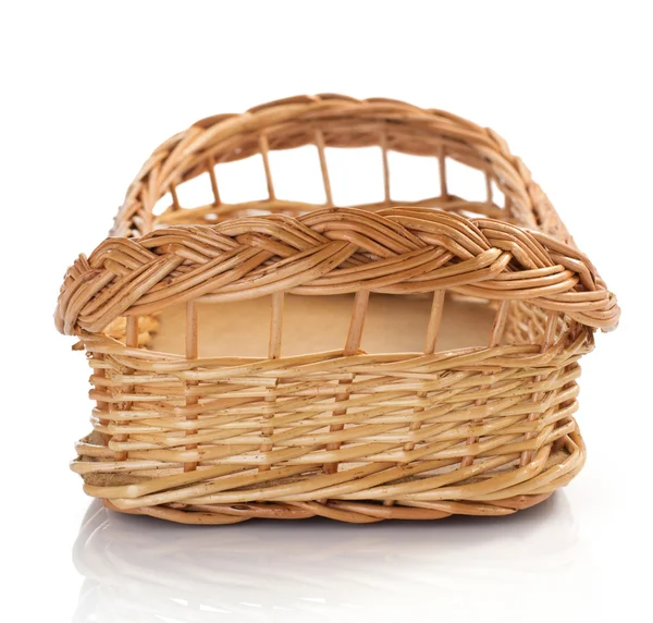 Homemade wicker basket — Stock Photo, Image