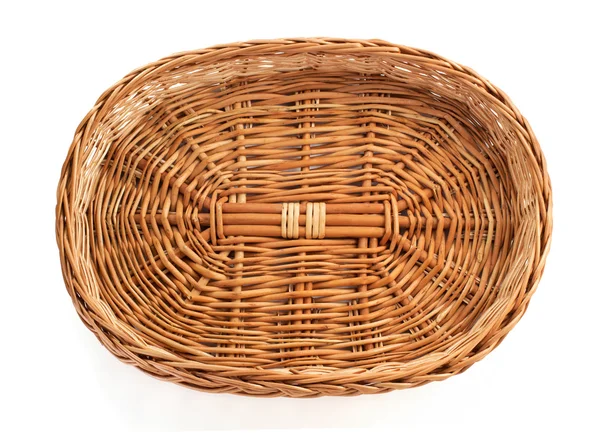 Homemade wicker basket — Stock Photo, Image
