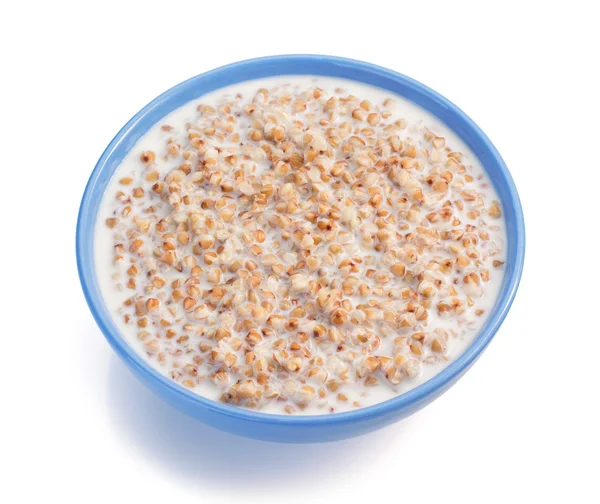 Organic buckwheat in bowl — Stock Photo, Image