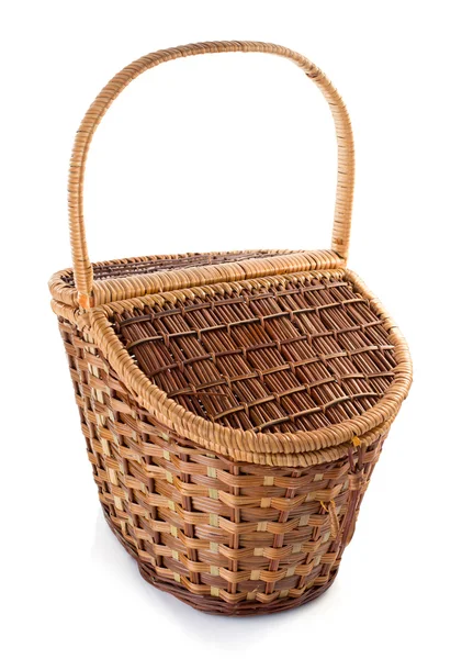 Homemade wicker basket — Stock Photo, Image