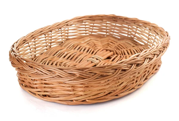 Homemade wicker basket — Stock Photo, Image