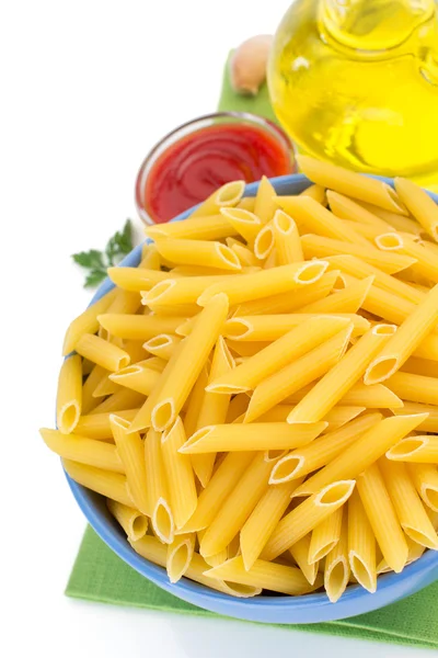 Pasta penne in bowl — Stock Photo, Image