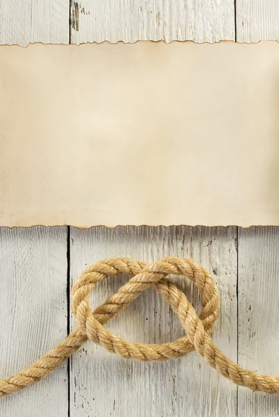 Ship rope and parchment paper — Stock Photo, Image