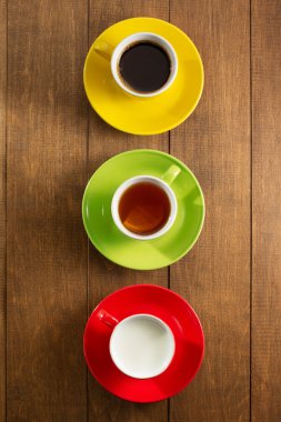 bardak çay, süt ve kahve