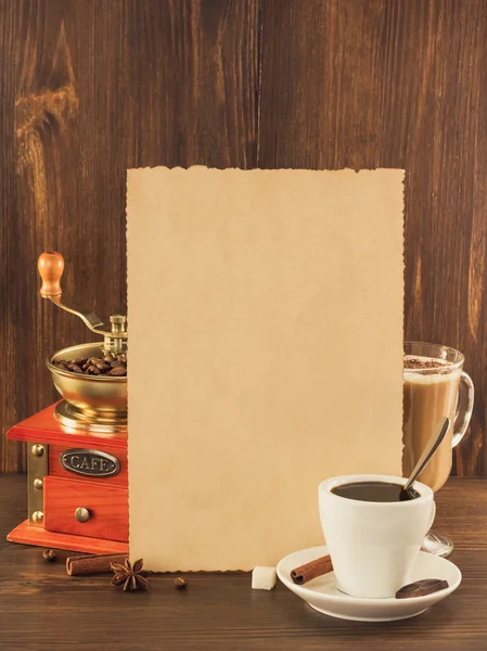Kopp kaffe och varm choklad — Stockfoto