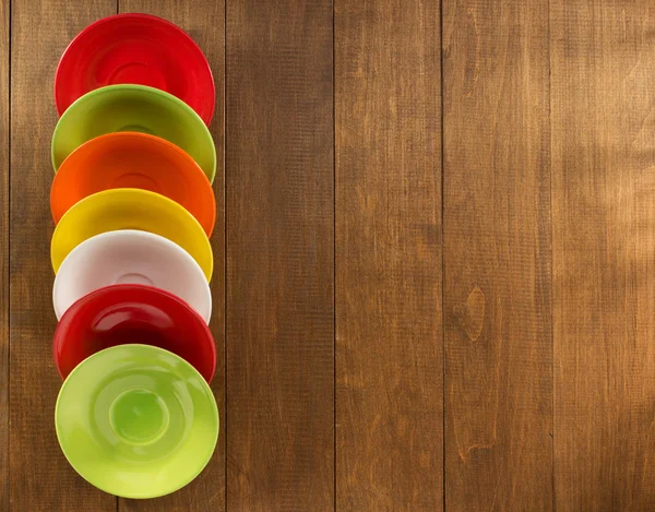 Set of colorful saucers — Stock Photo, Image