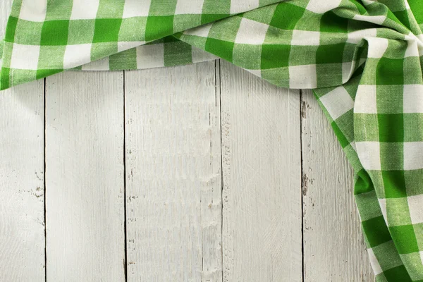 緑の格子縞布ナプキン — ストック写真
