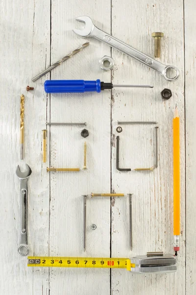 Tools and instruments on wood — Stock Photo, Image