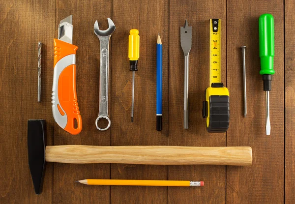 Set van tools en instrumenten — Stockfoto