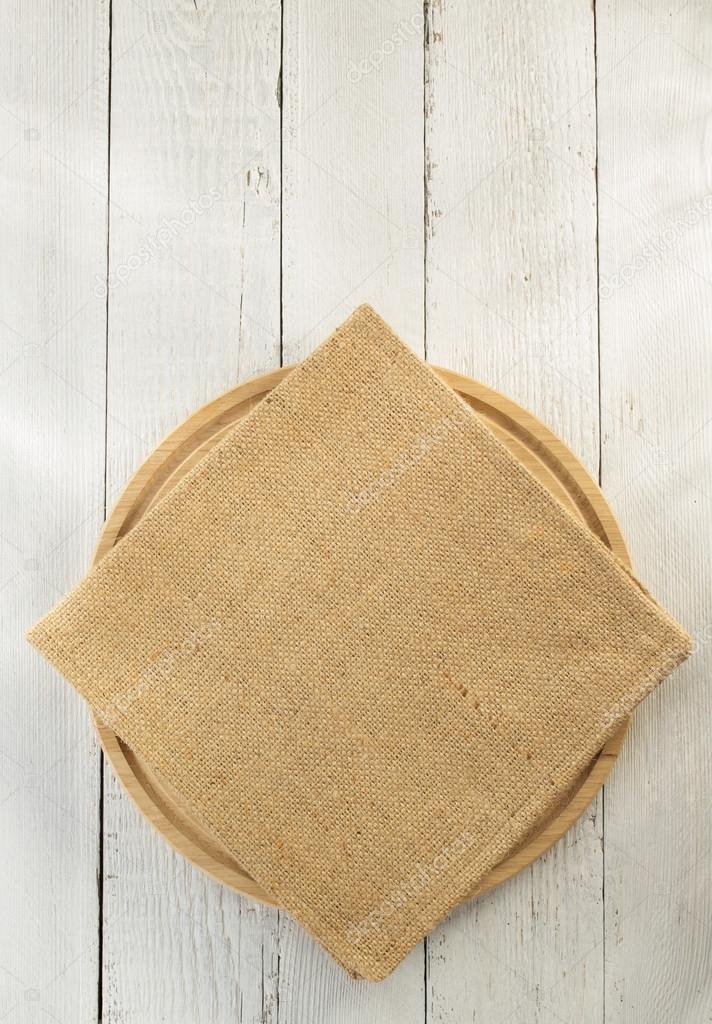 cloth napkin and cutting board