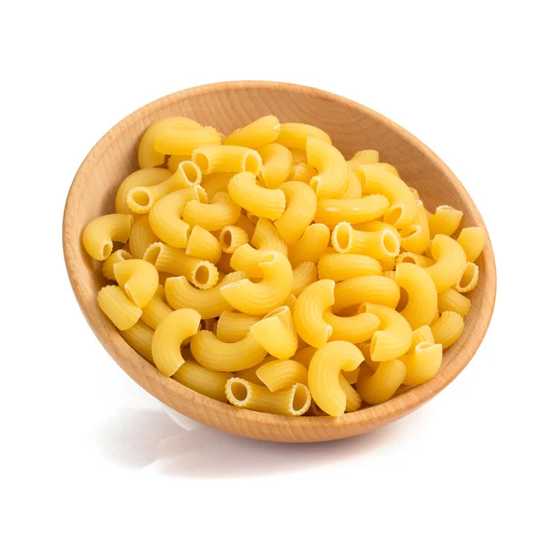 Pasta maccheroni isolata su bianco — Foto Stock