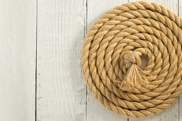 Ship rope on wood — Stock Photo, Image