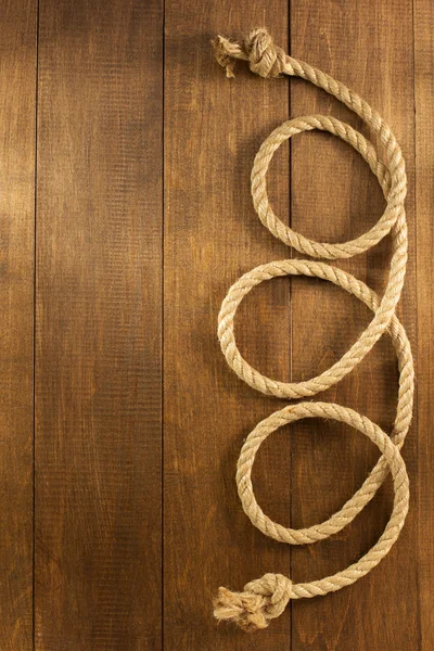 Ship rope on wood — Stock Photo, Image