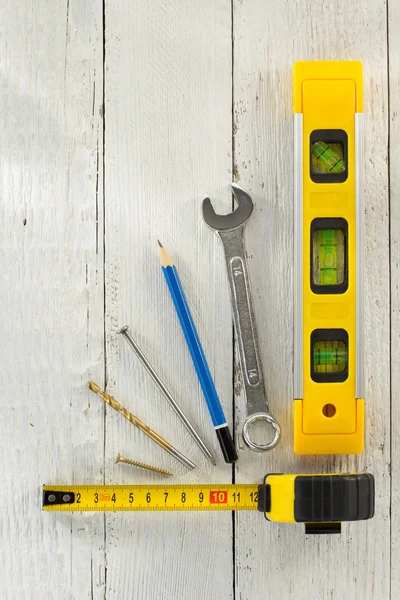 Tools and instruments on wood — Stock Photo, Image