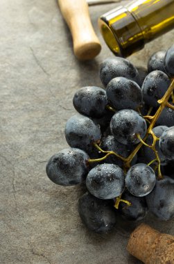 üzüm ve şarap şişesi