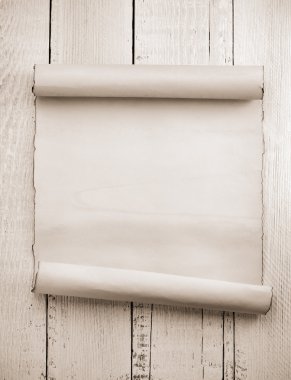 ahşap üzerine parşömen kaydırma