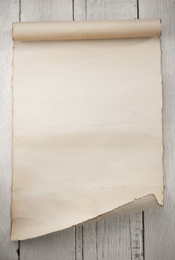 ahşap üzerine parşömen kaydırma