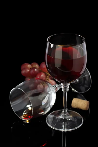 Wine glass on black — Stock Photo, Image