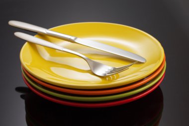 bıçak ve çatal plaka siyah at