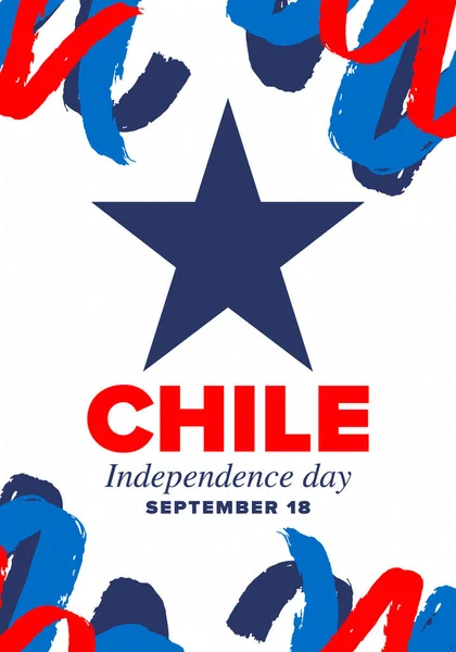 Jour Indépendance Chili Joyeuses Fêtes Nationales Fiestas Patrias Journée Liberté — Image vectorielle
