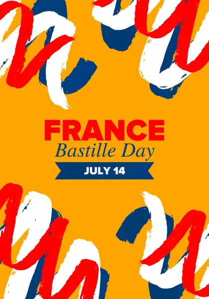Dia Bastilha França Feriado Feliz Nacional Comemorado Anualmente Julho Bandeira —  Vetores de Stock