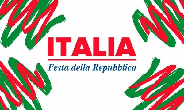 Festa Della Repubblica Olaszország Szöveg Olaszul Olasz Köztársaság Napja Boldog — Stock Vector