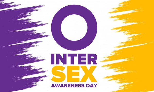 Día Concientización Intersexual Derechos Humanos Evento Observado Internacionalmente Celebrar Anual — Archivo Imágenes Vectoriales