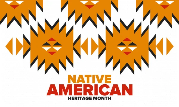 Native American Heritage Maand November Amerikaanse Indiaanse Cultuur Vier Jaarlijks — Stockvector