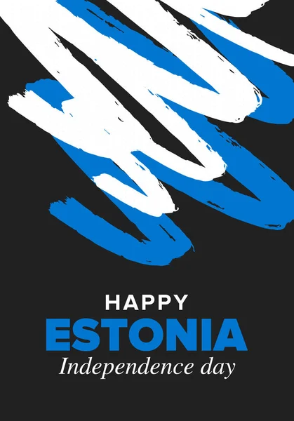 Dia Independência Estónia Feriado Feliz Nacional Comemorado Anualmente Fevereiro Bandeira —  Vetores de Stock