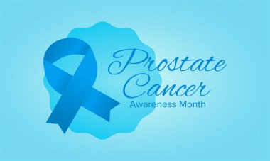 Eylül 'de prostat kanseri farkındalığı ayı. Kasım 'da hareket et. Erkek Sağlığı. Tıbbi sağlık ve farkındalık tasarımı. oster, kart, afiş ve arkaplan. Vektör illüstrasyonu