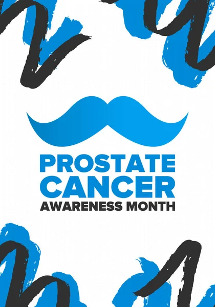 Mes Conciencia Sobre Cáncer Próstata Septiembre Movember Noviembre Salud Los — Vector de stock