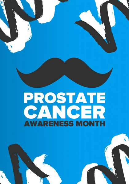 Mes Conciencia Sobre Cáncer Próstata Septiembre Movember Noviembre Salud Los — Vector de stock