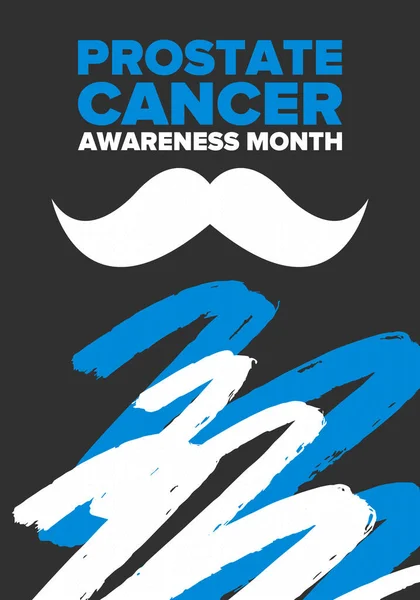 Mes Conciencia Sobre Cáncer Próstata Septiembre Movember Noviembre Salud Los — Vector de stock