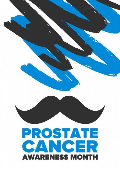 Mes Conciencia Sobre Cáncer Próstata Septiembre Movember Noviembre Salud Los — Vector de stock